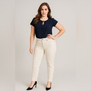 Talbots Women's Beige Modern Ankle Skinny Jeans